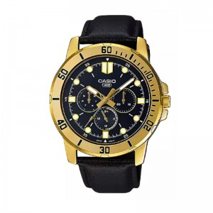 Casio MTP-VD300GL-1EUDF Gold Black Leather